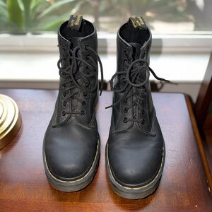 Dr. Martens Black Leather Boots with Blue Insole